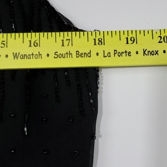 Vintage J Laxmi beaded top black Bugle beads Large - Picture 5 of 6